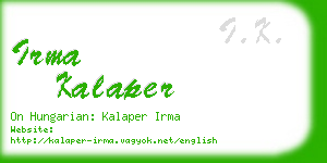 irma kalaper business card
